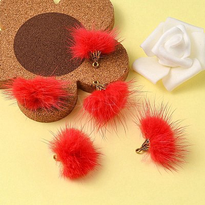 Faux Mink Fur Tassel Pendant Decorations FIND-YW0002-24C-1