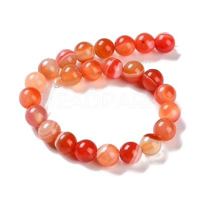Natural Striped Agate/Banded Agate Beads Strands G-Z060-A01-B19-1