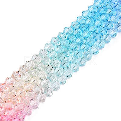 Gradient Color Baking Paint Glass Bead Strands DGLA-A039-T4mm-A08-1