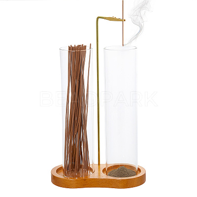 Glass Incense Holder AJEW-WH0410-193B-1