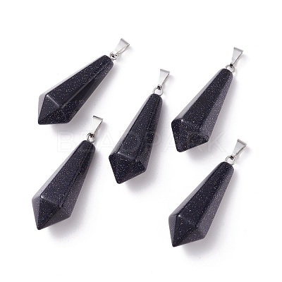 Synthetic Blue Goldstone Pointed Pendants G-I314-02P-08-1