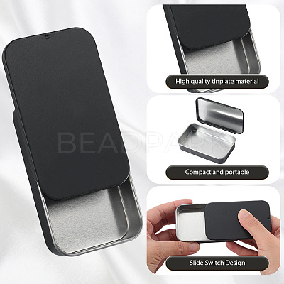 6Pcs Slide Top Tinplate Trinket Storage Boxes CON-SP0001-23E-1