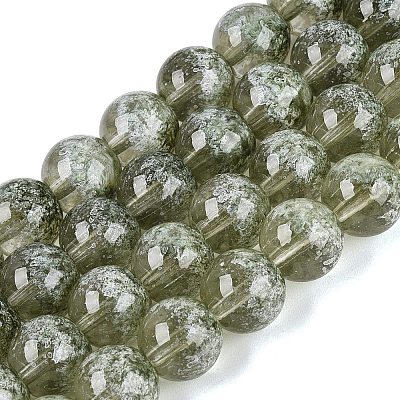 Transparent Half Spray Painted Glass Beads Strands LS-GLAA-Q110-02A-05-1