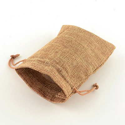 Polyester Imitation Burlap Packing Pouches Drawstring Bags X-ABAG-R004-18x13cm-03-1
