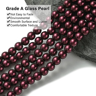Eco-Friendly Grade A Glass Pearl Beads HY-J002-6mm-HX087-1