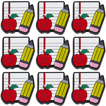 12Pcs Teachers' Day Food Grade Silicone Focal Beads SIL-SC0001-82-1
