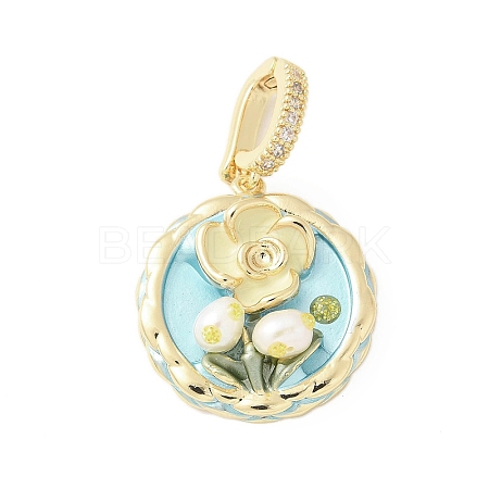 Brass Enamel Pendants LS-KK-F886-03G-05-1