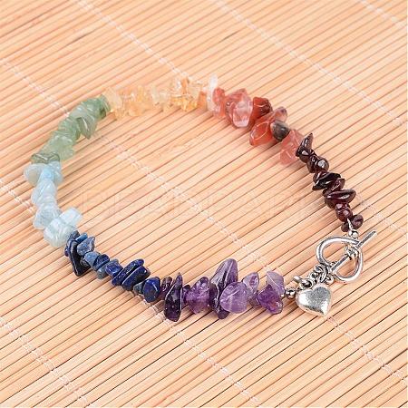 Gemstone Chip Beaded Anklets AJEW-AN00151-1