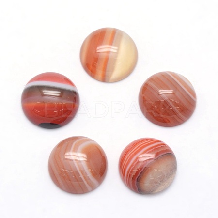 Natural Banded Agate Cabochons G-P393-R40-12mm-1
