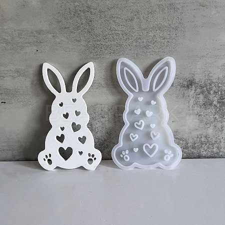 Easter Theme Rabbit with Heart Pattern DIY Silicone Table Lamp Molds SIMO-G008-02C-1