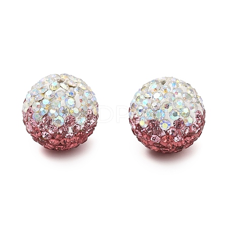 Gradient Color Design Polymer Clay Rhinestone Beads CLAY-NH0001-03G-1