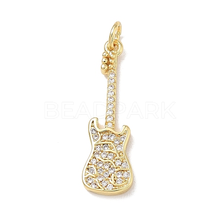 Brass Micro Pave Clear Cubic Zirconia Pendants KK-D289-01G-08-1