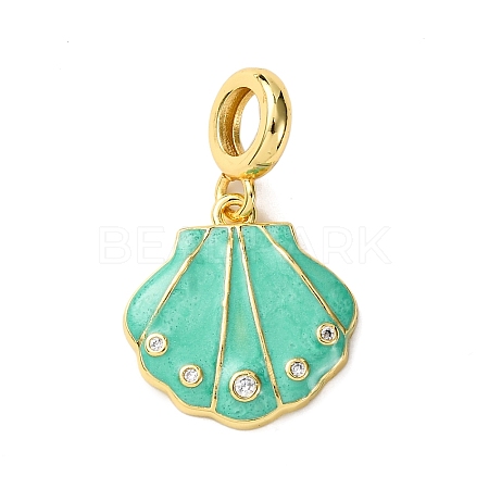 Brass Enamel European Dangle Charms KK-C119-05G-04-1