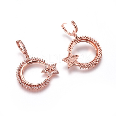 (Jewelry Parties Factory Sale)Brass Cubic Zirconia Hoop Earrings EJEW-O084-04RG-1