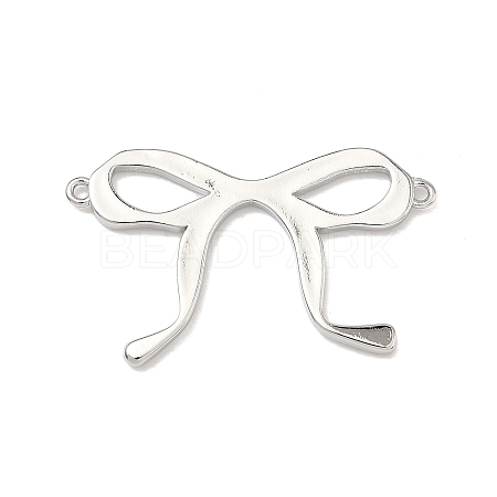 Brass Bowknot Links Connector Charms KK-B170-07P-1
