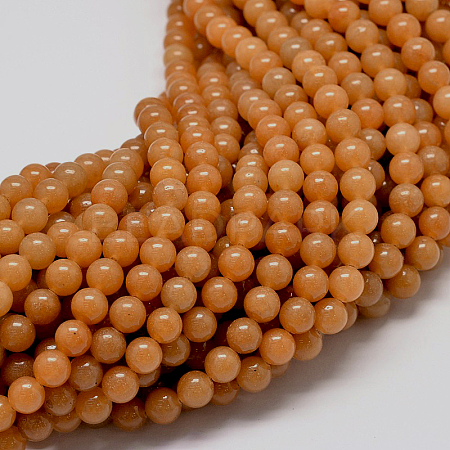 Natural Red Aventurine Stone Round Bead Strands G-P075-49-8mm-1