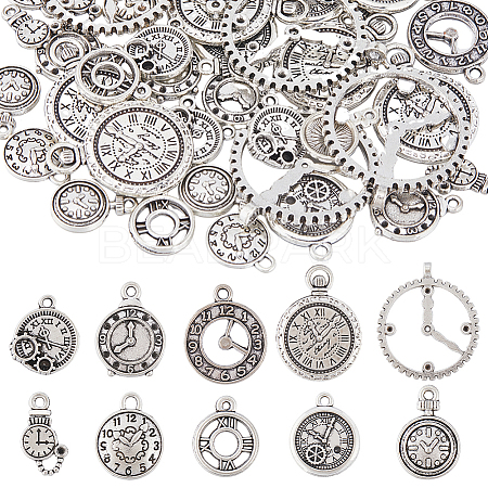 60Pcs 10 Styles Alloy Pendants FIND-SC0006-70-1