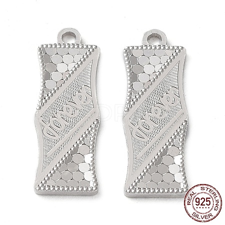 Rhodium Plated 925 Sterling Silver Pendants STER-C003-01P-1