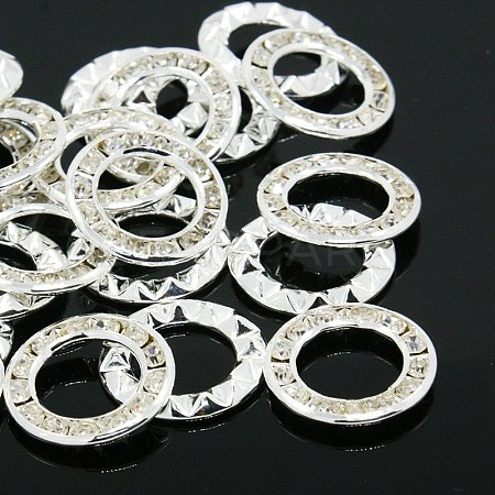 Brass Rhinestone Linking Rings RB-D047-16mm-01S-1