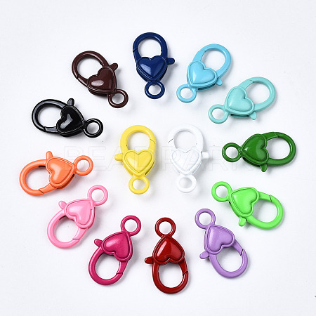 Spray Painted Eco-Friendly Alloy Lobster Claw Clasps PALLOY-T080-04-NR-1