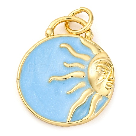 Brass Enamel Pendants KK-K339-04A-G-1
