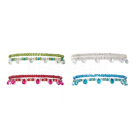 Glass Seed Beads Stretch Anklets Set AJEW-AN00522-1