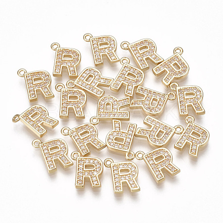 Brass Cubic Zirconia Charms KK-S348-330R-1