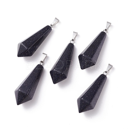 Synthetic Blue Goldstone Pointed Pendants G-I314-02P-08-1