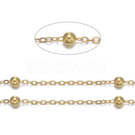 Brass Flat Oval Cable Chains CHC018Y-G-1