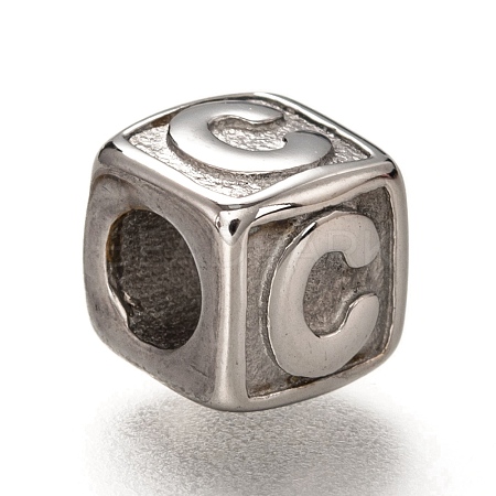 Tarnish Resistant 304 Stainless Steel European Beads OPDL-L020-001C-1