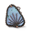 Triangle Synthetic Turquoise Adjustable Rings RJEW-A041-07R-3