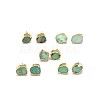 Stylish Real 18K Gold Plated Brass Natural Serpentine Nuggets Ear Studs EJEW-F0062-06-1