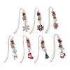 Christmas Theme Alloy Hook Bookmarks AJEW-JK00338-1