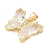 Brass Micro Pave Clear Cubic Zirconia Pendants CU-CBA83A6-05G-13-2