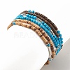 6Pcs 6 Style Natural Coconut & Synthetic Turquoise Beaded Stretch Anklets Set with Brass Tube AJEW-AN00482-6