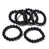 Natural Tourmaline Round Beads Stretch Bracelets for Women BJEW-Z158-03E-02-4