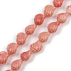 Synthetic Coral Dyed Carved Beads Strands SHEL-D001-B02-1