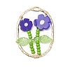 Glass Seed Beaded & Handmade Millefiori Glass Pendants PALLOY-MZ00901-02-1