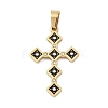 Ion Plating(IP) 304 Stainless Steel Enamel Rhinestone Pendants STAS-Q325-05E-G-1