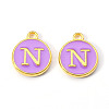 Golden Plated Alloy Enamel Charms ENAM-S118-10N-1