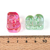 UV Plating Transparent Acrylic European Beads OACR-M027-02B-4