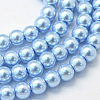 Baking Paint Pearlized Glass Pearl Round Bead Strands HY-Q003-6mm-24-1