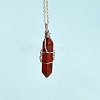 5Pcs 5 Style Natural Gemstone Pendants G-SZ0001-13-6