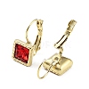 Glass Square Leverback Earrings EJEW-P245-03G-3