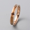 201 Stainless Steel Grooved Finger Ring Settings RJEW-WH0012-11F-1