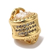 Flower Rack Plating Brass Micro Pave Cubic Zirconia European Beads KK-G511-04A-G-1