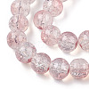 Transparent Crackle Baking Paint Glass Beads Strands DGLA-T003-01A-13-3
