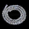 Electroplate Transparent Glass Beads Strands EGLA-A035-T6mm-L19-2