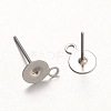 Non-Tarnish 316 Surgical Stainless Steel Stud Earring Settings X-STAS-K098-07-6mm-P-2
