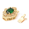 Brass Micro Pave Clear Cubic Zirconia Box Clasps KK-E052-01F-G04-3